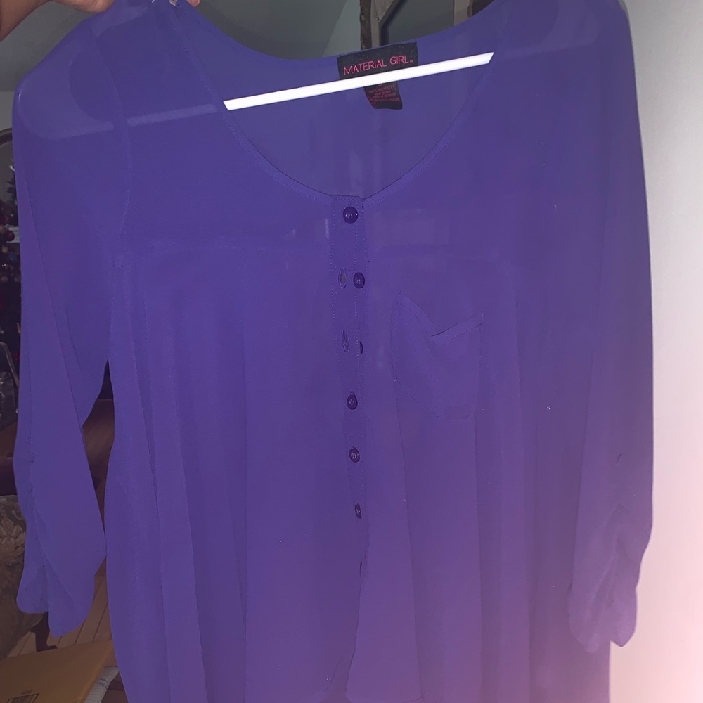Material girl stylish purple shirt.
